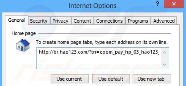 Removing hao123.com from Internet Explorer homepage