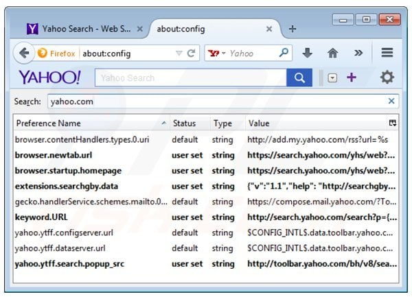 Removing keepmysettingsx from Mozilla Firefox default search engine