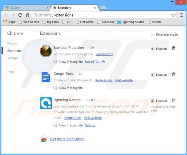 Removing myhome.vi-view.com from Google Chrome extensions