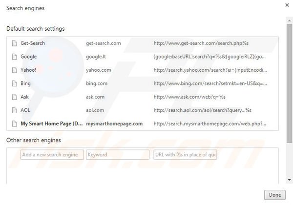 Remove My Smart Homepage browser hijacker from Google Chrome step 4
