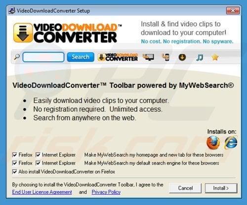 mywebsearch.com browser hijacker installer