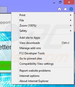 Removing RockResult from Internet Explorer step 1