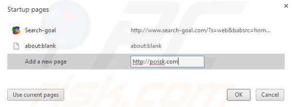 Remove Search-Goal browser hijacker from Google Chrome step 2