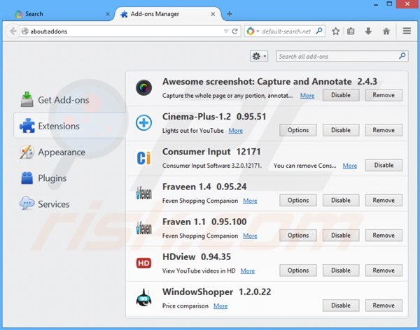 Removing smartweb ads from Mozilla Firefox step 2