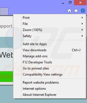 Removing UpperFind from Internet Explorer step 1