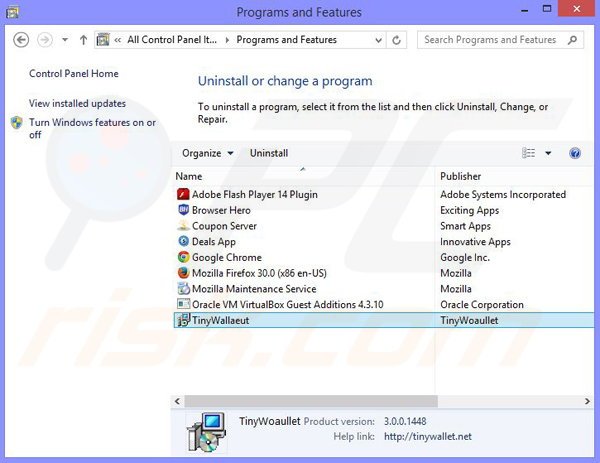 Ciuvo adware uninstall via Control Panel