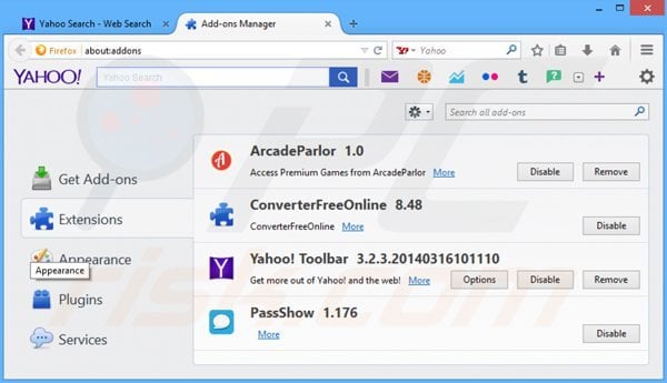 Removing converter free online from Mozilla Firefox step 2