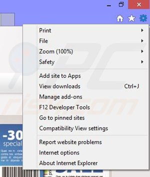 Removing Coupon Addon ads from Internet Explorer step 1