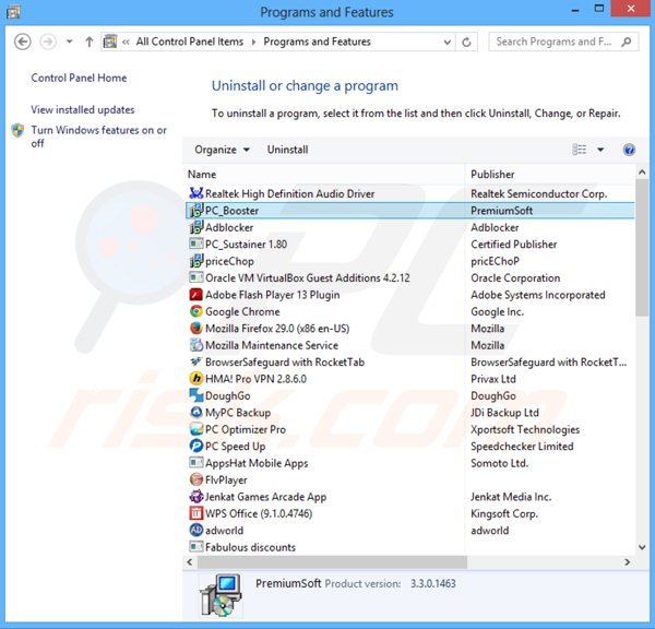 websearch.fixsearch.info browser hijacker uninstall via Control Panel