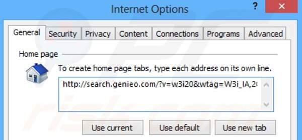 Removing search.genieo.com from Intenret Explorer homepage