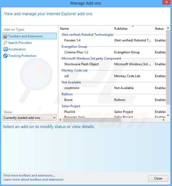 Removing portalsepeti.com related Internet Explorer extensions