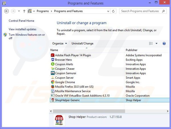 SecureSave adware uninstall via Control Panel