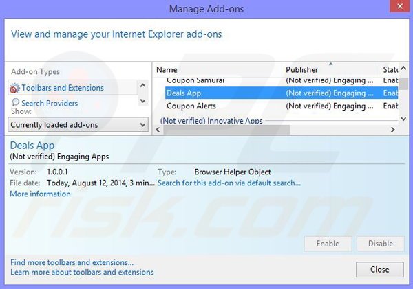 Removing smartones ads from Internet Explorer step 2