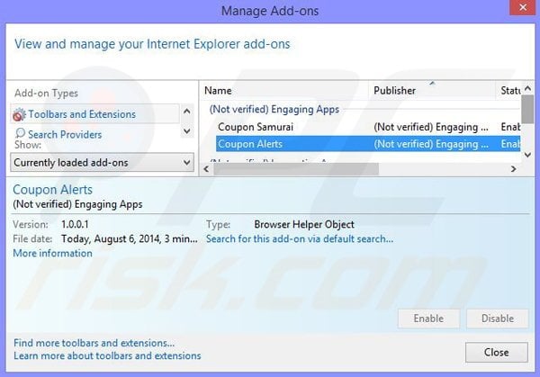 Removing TV Time ads from Internet Explorer step 2