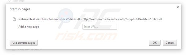 Removing websearch.allsearches.info from Google Chrome homepage