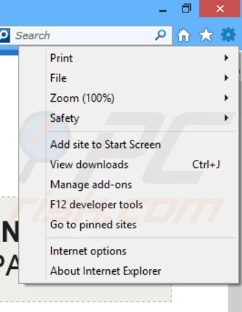 Removing CheckMeUp ads from Internet Explorer step 1