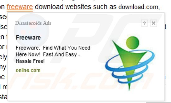 disasteroids adware generating intrusive online ads