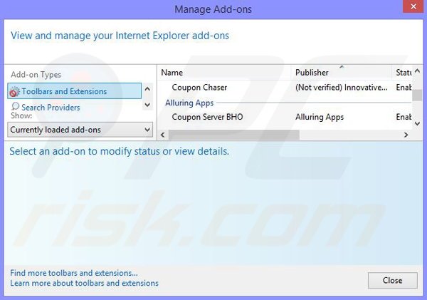 Removing Insta Share ads from Internet Explorer step 2