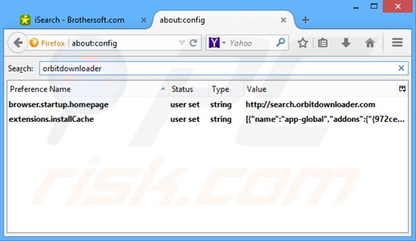 Removing isearch.brothersoft.com from Mozilla Firefox default search engine