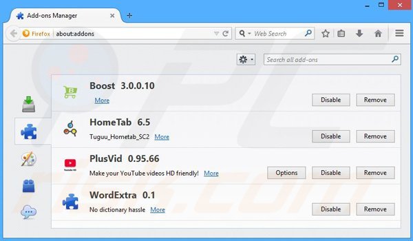Removing Lampy Lighty from Mozilla Firefox step 2