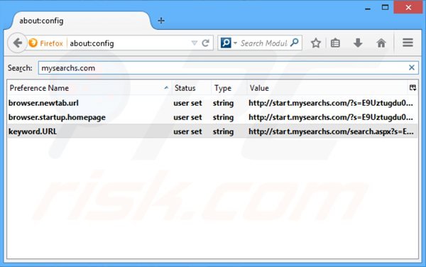 Removing mysearchs.com from Mozilla Firefox default search engine