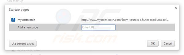 poistetaan mystartsearch.com valitse Google Chromen kotisivulta