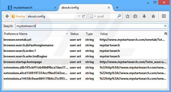  Suppression mystartsearch.com depuis le moteur de recherche par défaut de Mozilla Firefox 