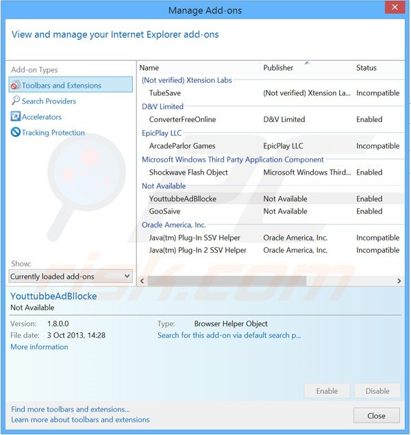 Removing websearch.searchfix.info related Internet Explorer extensions