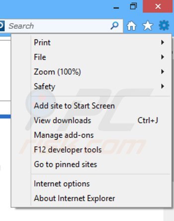 Removing SpeedChecker ads from Internet Explorer step 1