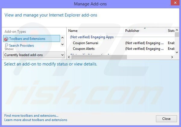 Removing SquirrelWeb from Internet Explorer step 2