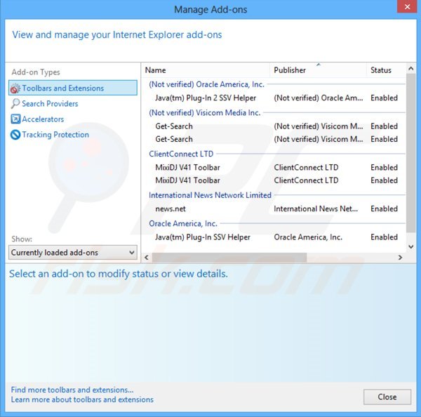 Removing SuperMegaBest ads from Internet Explorer step 2