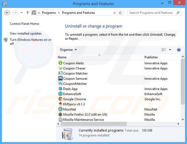 TopBuyer adware uninstall via Control Panel