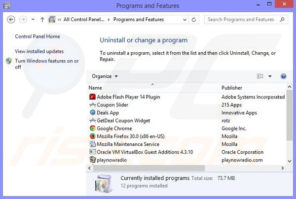 WalletBee adware uninstall via Control Panel