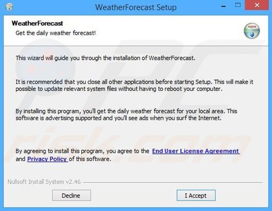 Weather Forecast installation setup