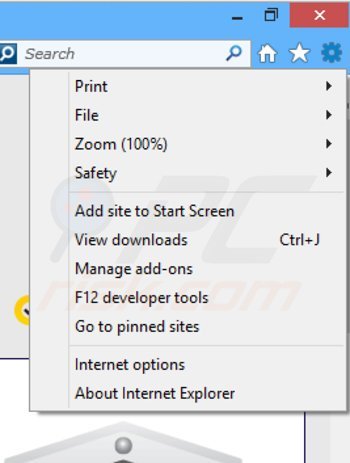 Removing Web Guard ads from Internet Explorer step 1
