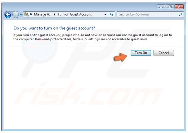 Windows 7 gastaccount activeren