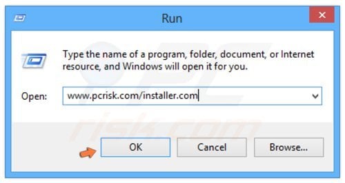 Windows 8 downloading installer using Run command