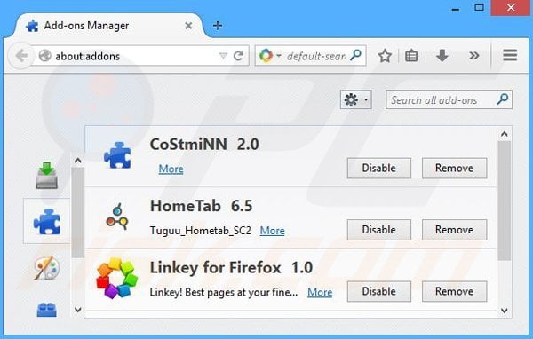 Removing AlgoChord ads from Mozilla Firefox step 2