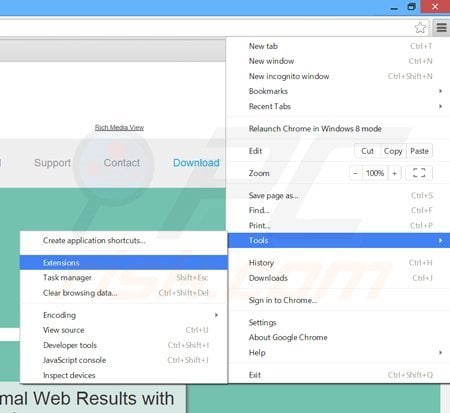 Removing AppSuper from Google Chrome step 1