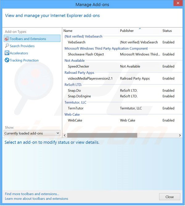 Removing Browse Camo from Internet Explorer step 2