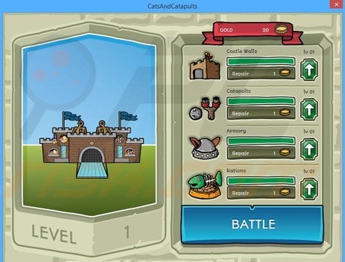 Cats and Catapults application screenshot