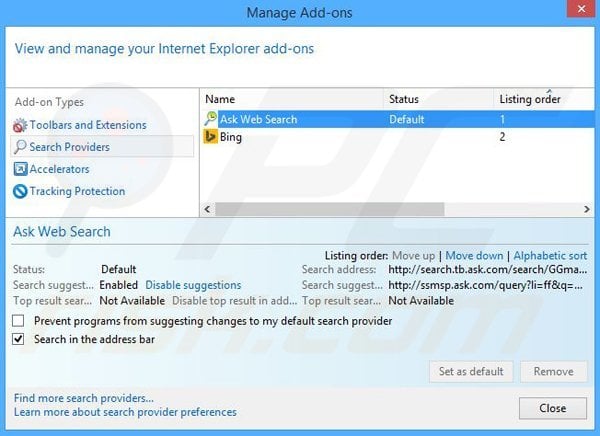 Removing Cats and Catapults from Internet Explorer default search engine