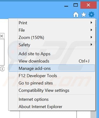 Removing dealster ads from Internet Explorer step 1