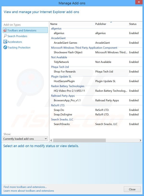 Removing hostsecureplugin ads from Internet Explorer step 2