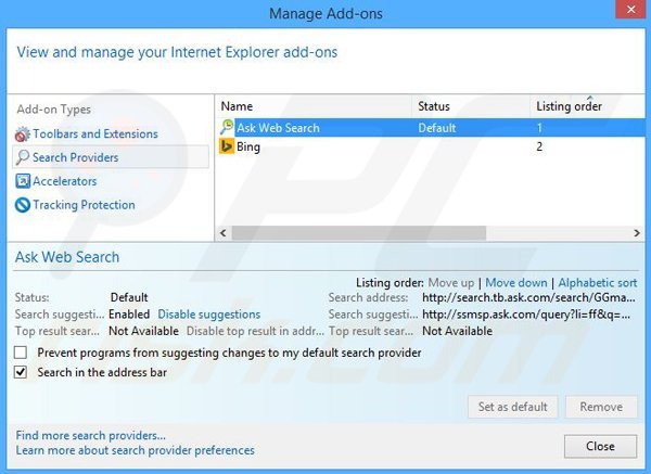 Removing JokeFanatic from Internet Explorer default search engine