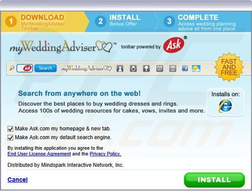 MyWeddingAdviser toolbar installer