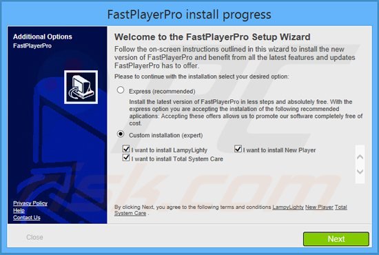 new player adware installer