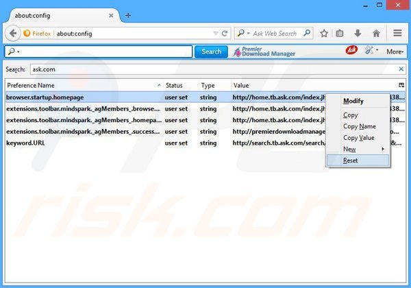 Removing PremierDownloadManager from Mozilla Firefox default search engine