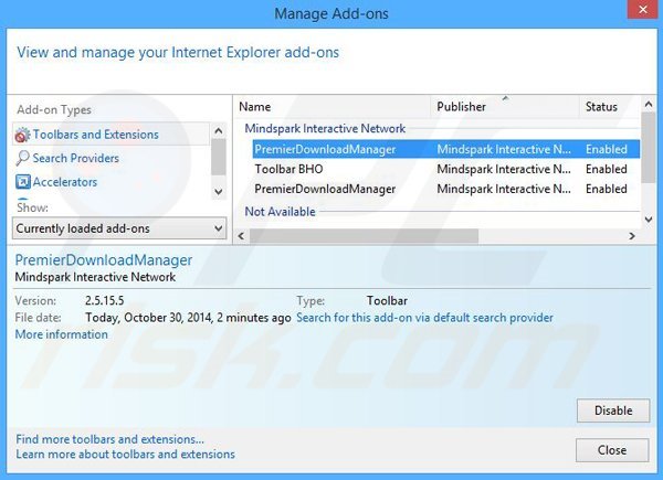 Removing PremierDownloadManager related Internet Explorer extensions