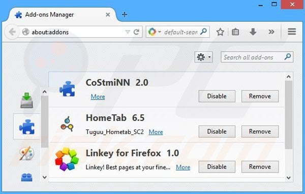 Removing QuickLink ads from Mozilla Firefox step 2